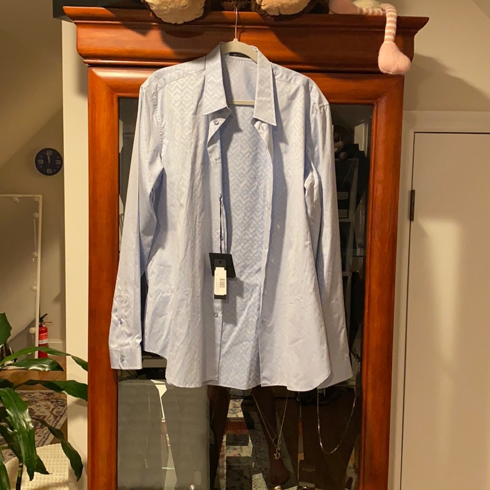 Blue Versace Button Down